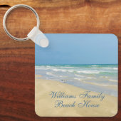 Beauful Beach House Custom Name Kustfoto Sleutelhanger (Voorkant)