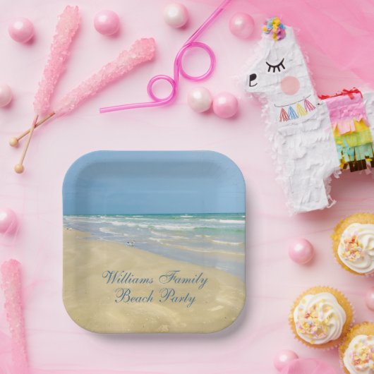 Beauful Beach Party Custom Ocean Photography Papieren Bordje (Feest)