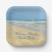 Beauful Beach Party Custom Ocean Photography Papieren Bordje (Voorkant)
