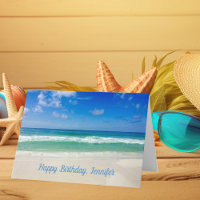 Beauful Beach Photo Custom Ocean Happy Birthday