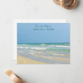 Beauful Beach Photo Custom Seashore Stationery Notitiekaartje (Voorkant / Achterkant in situ)