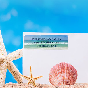 Beauful Beach Photo Florida Ocean Return Address Etiket