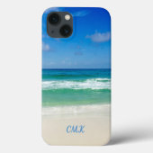 Beauful Beach Photo Monogram Ocean Waves Seaside Case-Mate iPhone Case (Achterkant)