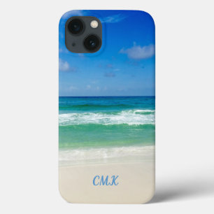 Beauful Beach Photo Monogram Ocean Waves Seaside Case-Mate iPhone Case