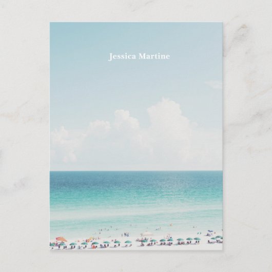Beauful Beach Photography Cool Blue Ocean Skies Briefkaart (Voorkant)