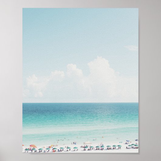 Beauful Beach Photography Cool Blue Ocean Skies Poster (Voorkant)
