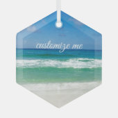 Beauful Beach Photography Custom Seaside Home Glas Ornament (Voorkant)