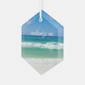 Beauful Beach Photography Custom Seaside Home Glas Ornament (Voorkant links)
