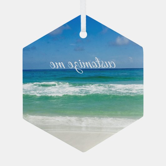Beauful Beach Photography Custom Seaside Home Glas Ornament (Achterkant)