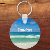 Beauful Beach Photography Cute Seaside Monogram Sleutelhanger (Voorkant)