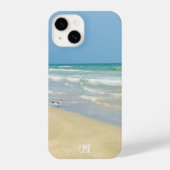 Beauful Beach Sandpiper Monogram Island Seashore iPhone Hoesje (Achterkant)