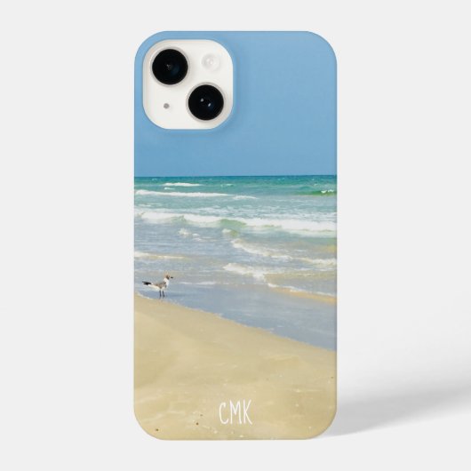 Beauful Beach Sandpiper Monogram Island Seashore iPhone Hoesje (Achterkant)
