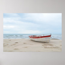 Beauful Beach Small Boat Blue Sky