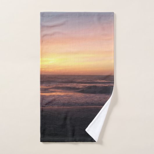 Beauful Beach Sunset Photo Print Bad Handdoek (Handdoek)