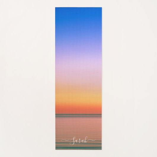 Beauful Beach Zee Sunset Custom Name Yogamat (Voorkant)