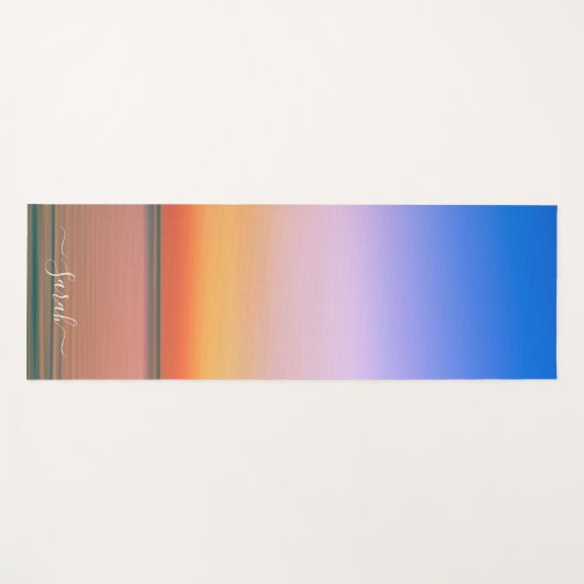 Beauful Beach Zee Sunset Custom Name Yogamat (Voorkant (horizontaal))