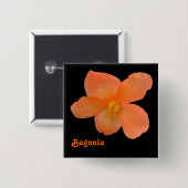 Beauful Begonia  Button (Voorkant /achterkant)