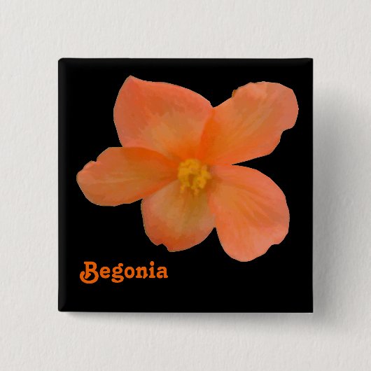Beauful Begonia  Button (Voorkant)