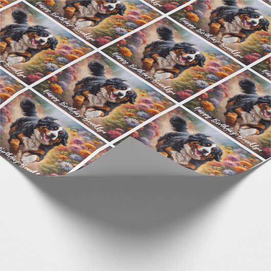 Beauful Bernese Mountain Dog Cadeaupapier (Hoek)