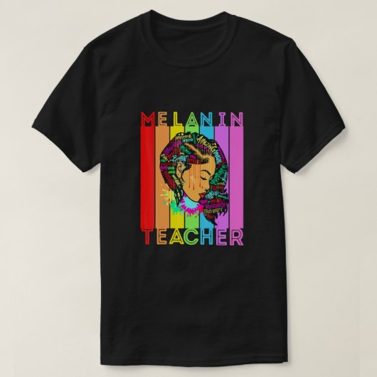 Beauful Black Girl Magic Melanin Poppin School T T-shirt (Design voorkant)