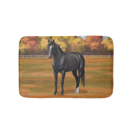 Beauful Black Quarter Horse Stallion Badmat (Voorkant)