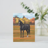 Beauful Black Quarter Horse Stallion Briefkaart (Staand voorkant)