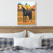 Beauful Black Quarter Horse Stallion Canvas Afdruk (Insitu (Slaapkamer))
