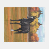 Beauful Black Quarter Horse Stallion Fleece Deken (Voorkant (Horizontaal))