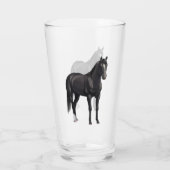 Beauful Black Quarter Horse Stallion Glas (Achterkant)