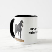 Beauful Black Quarter Horse Stallion Mok (Voorkant links)