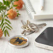 Beauful Black Quarter Horse Stallion Sleutelhanger (Zijkant)