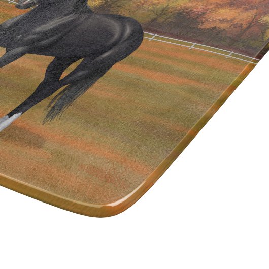 Beauful Black Quarter Horse Stallion Snijplank (Hoek)