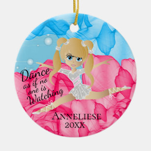 Beauful Blonde Dancing Ballerina Keramisch Ornament