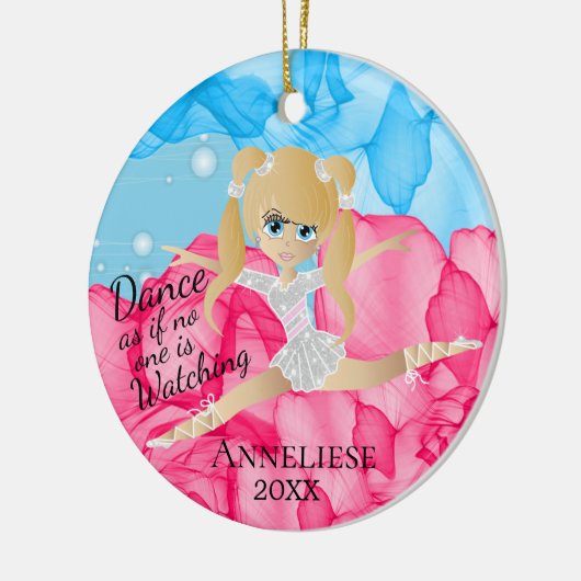 Beauful Blonde Dancing Ballerina Keramisch Ornament (Links)