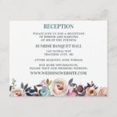 Beauful Blooms Floral Spring Pastel Blauwgroen Informatiekaartje (Voorkant)