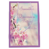 Beauful Blossom Quinceañera Birthday Party Medium Cadeauzakje (Voorkant)