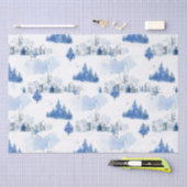 Beauful Blue and White Mouse Village Holiday Tissuepapier (Craft)