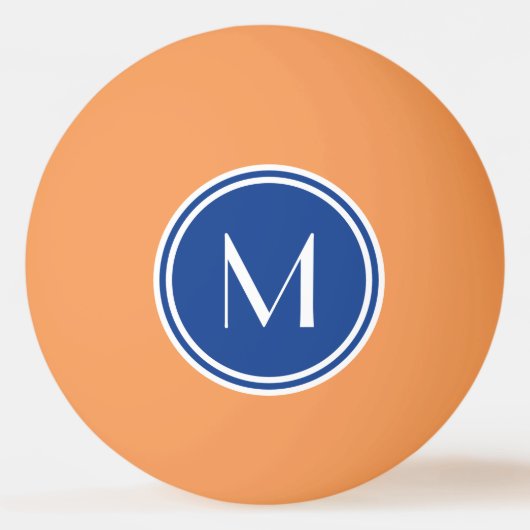 Beauful Blue Custom Monogram Ping Pong Ball (Voorkant)