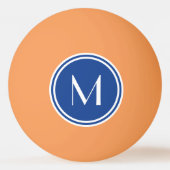 Beauful Blue Custom Monogram Ping Pong Ball (Achterkant)