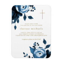 Beauful Blue Floral Cross Baptisme