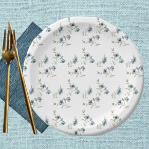 Beauful Blue Floral French Elegance Papieren Bordje