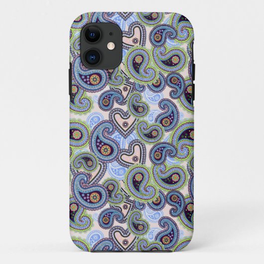 Beauful Blue Floral Paisley Lace Case-Mate iPhone Case (Achterkant)