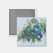 Beauful Blue Flowers Magnet (Voorkant / Achterkant)
