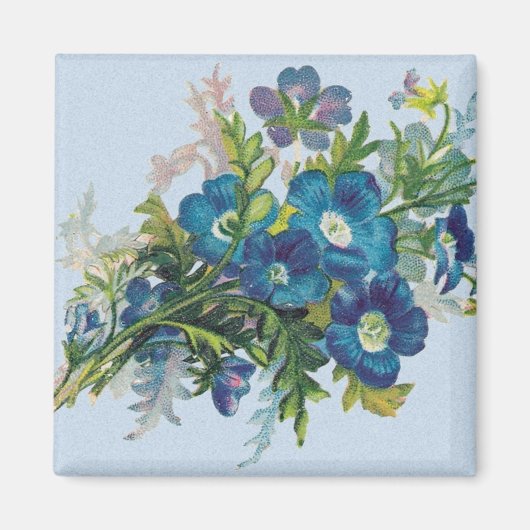 Beauful Blue Flowers Magnet (Voorkant)