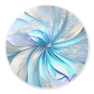 Beauful Blue Fractal Ceramic Knob Keramische Knop