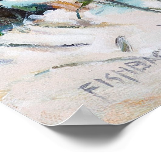 Beauful Blue Grey Winter Snow Scene Poster (Hoek)