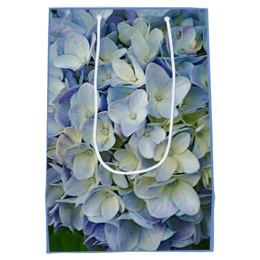 Beauful Blue Hydrangea Flowers Foto Medium Cadeauzakje (Achterkant)