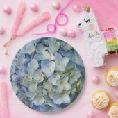 Beauful Blue Hydrangea Flowers Foto Papieren Bordje (Feest)