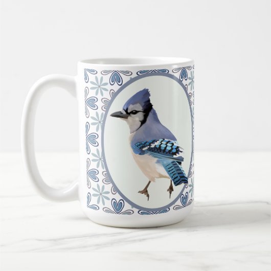Beauful Blue Jay Bird Koffiemok (Links)