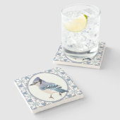 Beauful Blue Jay Bird Stenen Onderzetter (Zijkant)